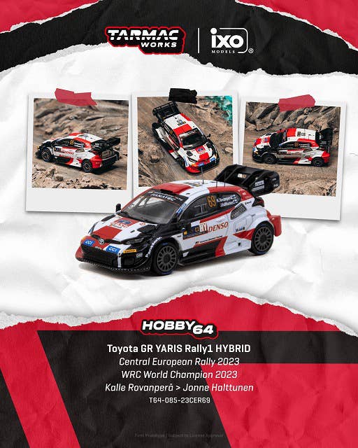 Tarmac Works 1:64 GR Yaris Rally1 中欧拉力 2023 Rovanperä 69 号车