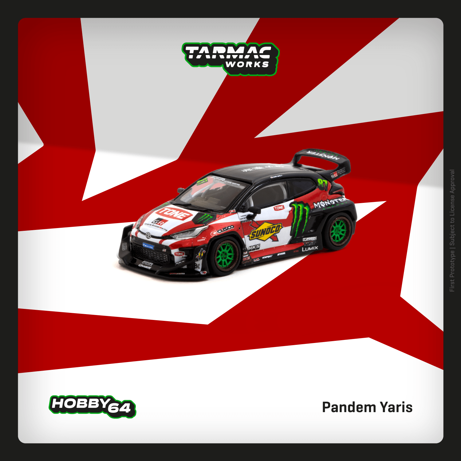 Tarmac Works 1:64 Pandem Yaris Drift 87 号红白涂装