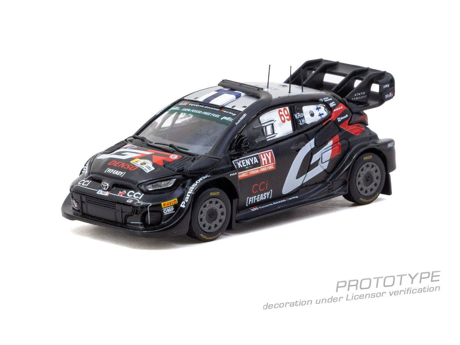 Tarmac Works 1:64 GR Yaris Rally1 肯尼亚 Safari 拉力 2024 冠军 69 号车